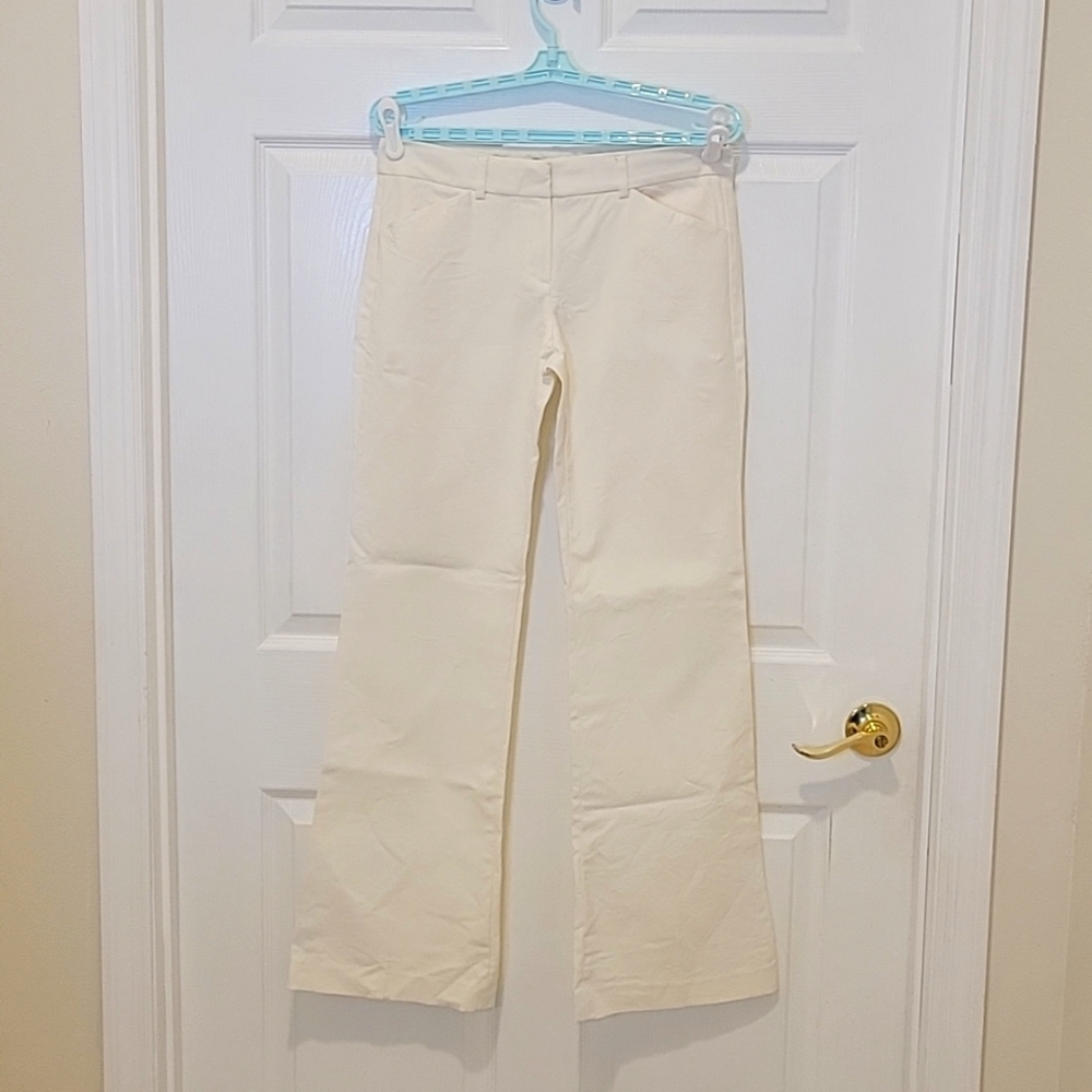Theory for Bergdorf Goodman white bootcut pants size 6